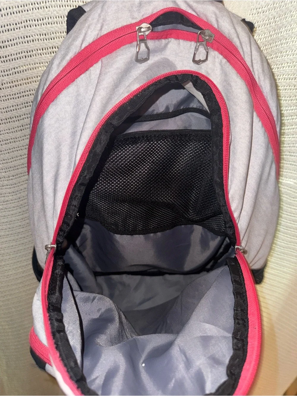 adidas White and Pink Kids Backpack